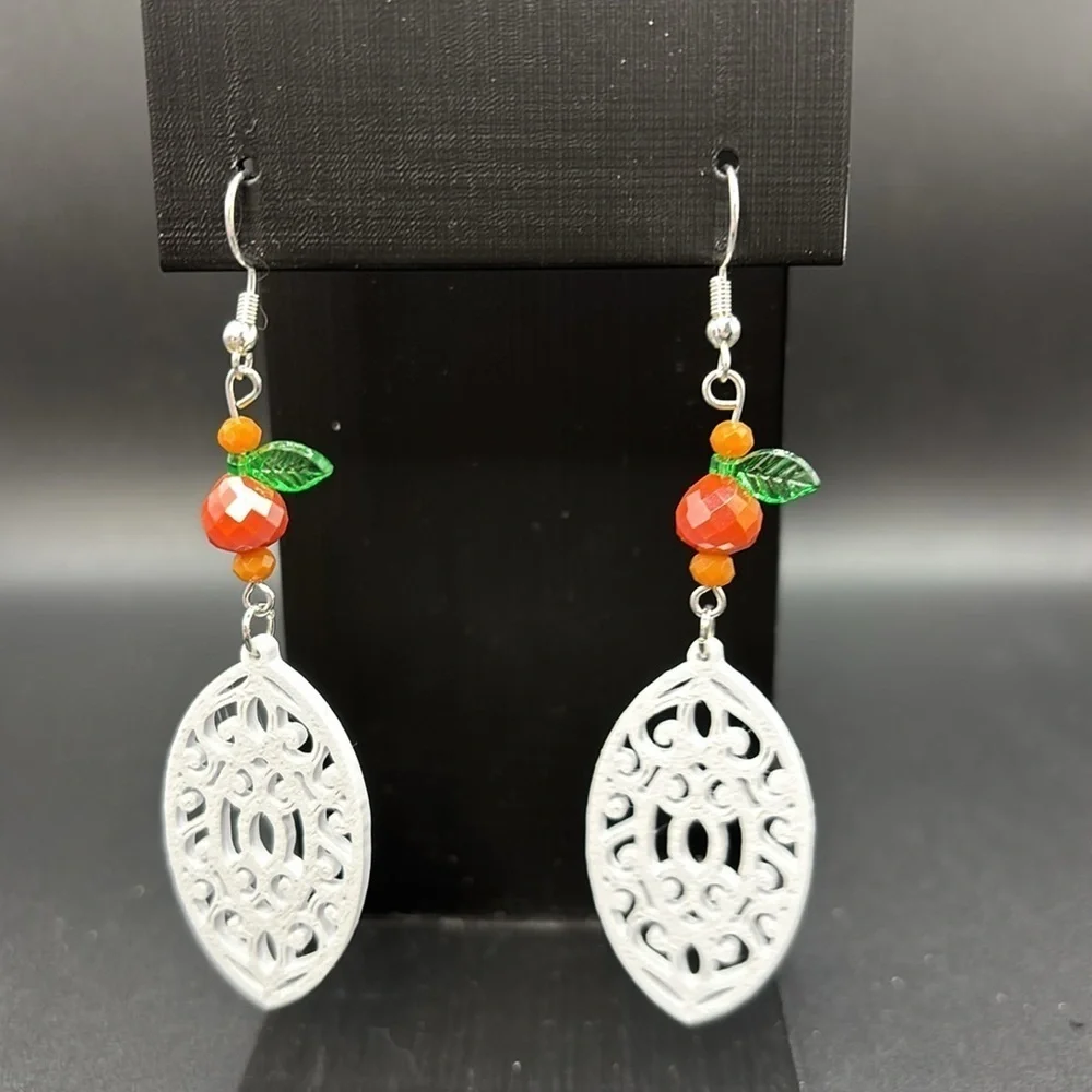 Orange Geometric Earrings